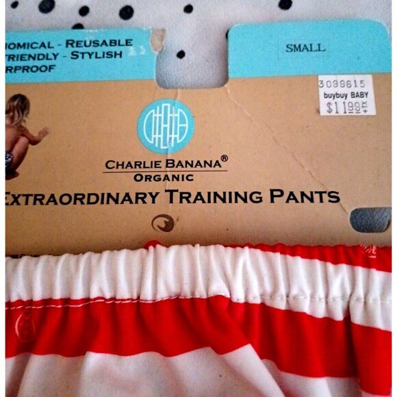 Charlie Banana Swim Diapers Training Pants Boy Girl Size S RED WHITE STRIPES NEW - Picture 3 of 6